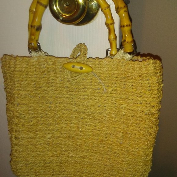 Faded Glory Handbags - Bamboo Handle Staw Bag